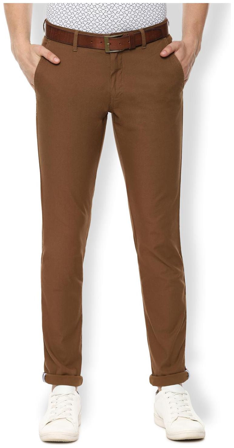 

Van Heusen Men Brown Textured Slim fit Regular trousers