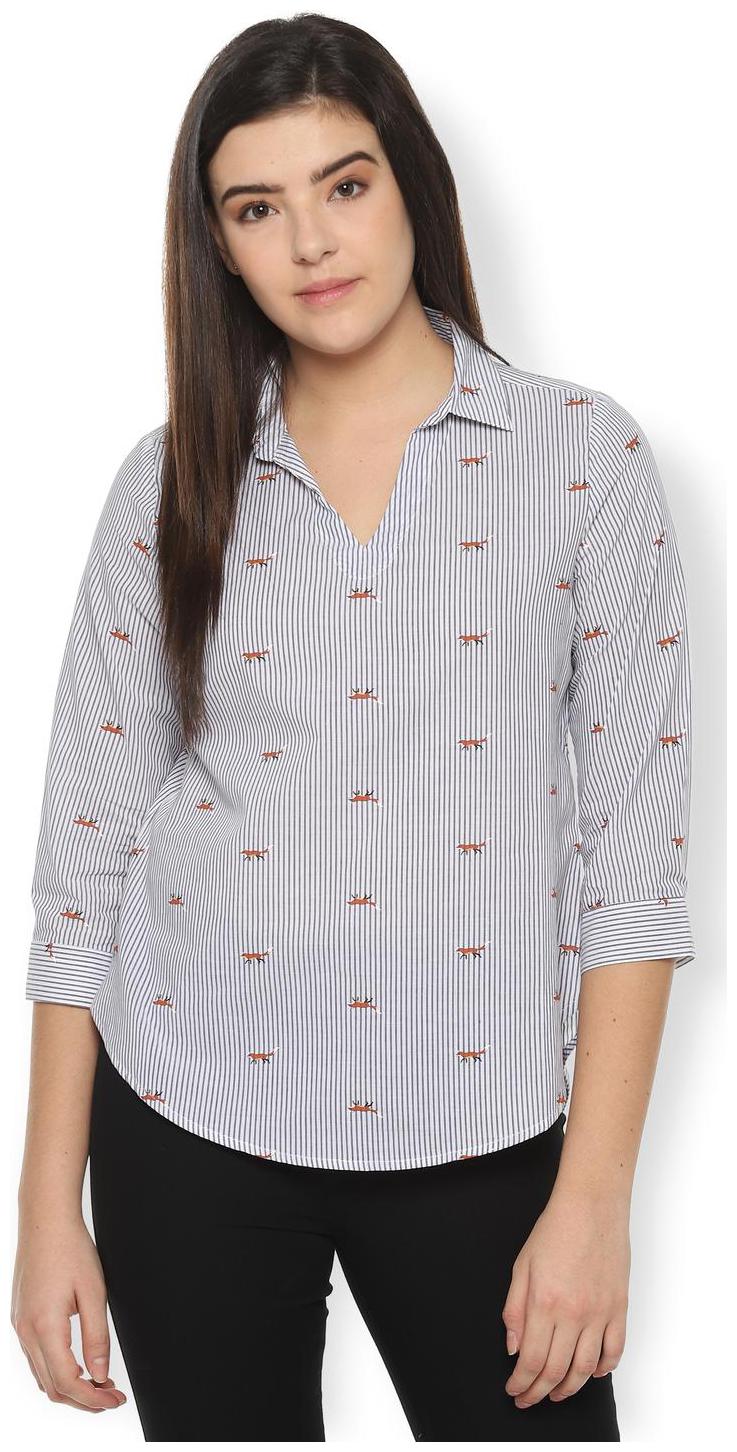 

Van Heusen Women Printed Regular top - Grey