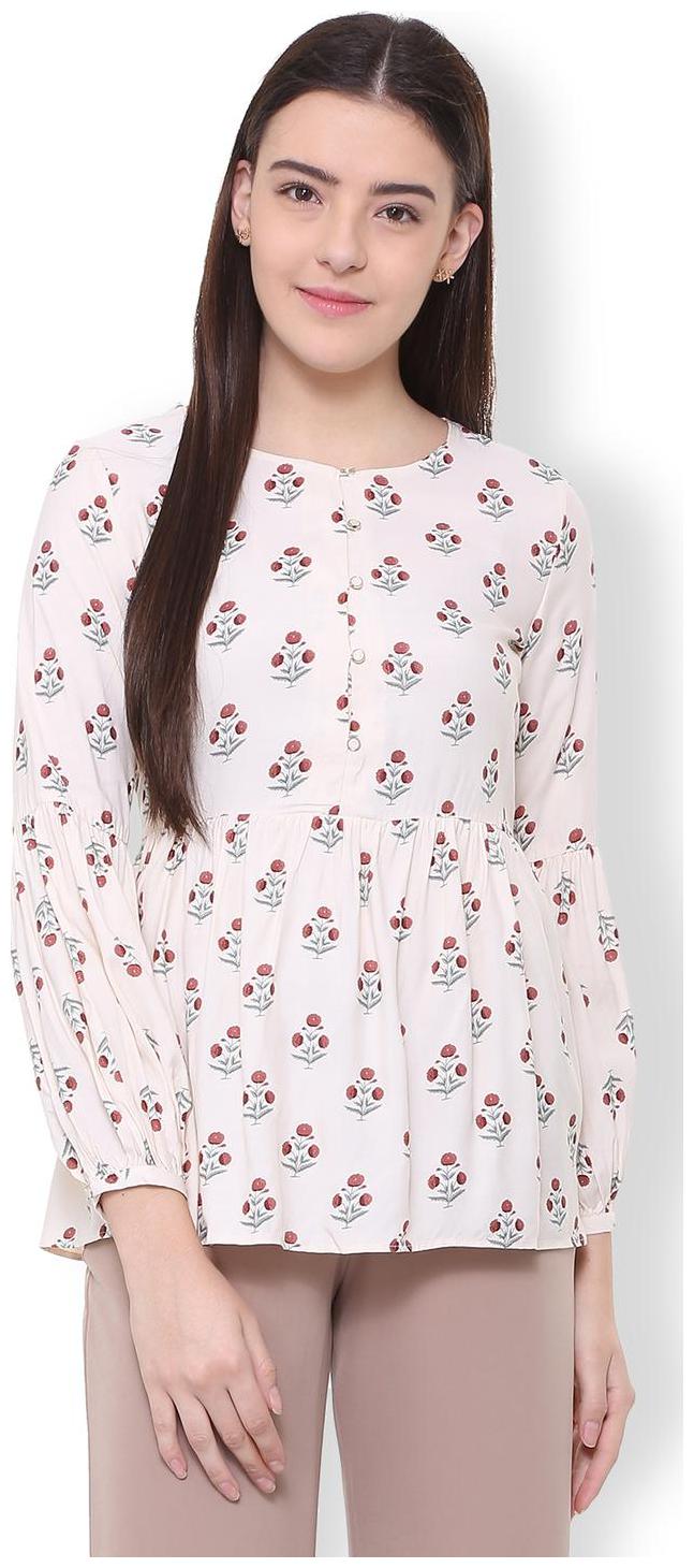 

Van Heusen Women Printed Regular top - Cream