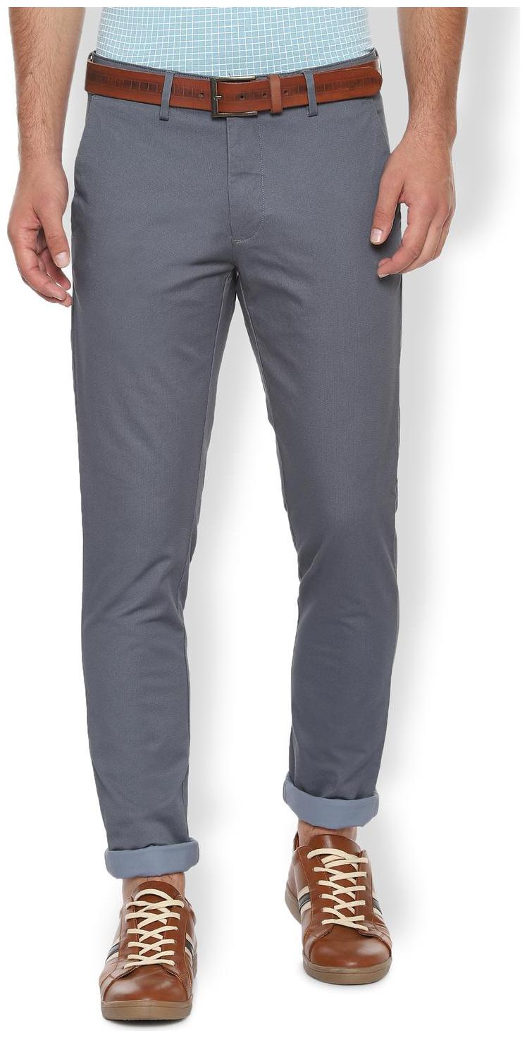 

Van Heusen Men Blue Printed Slim fit Regular trousers