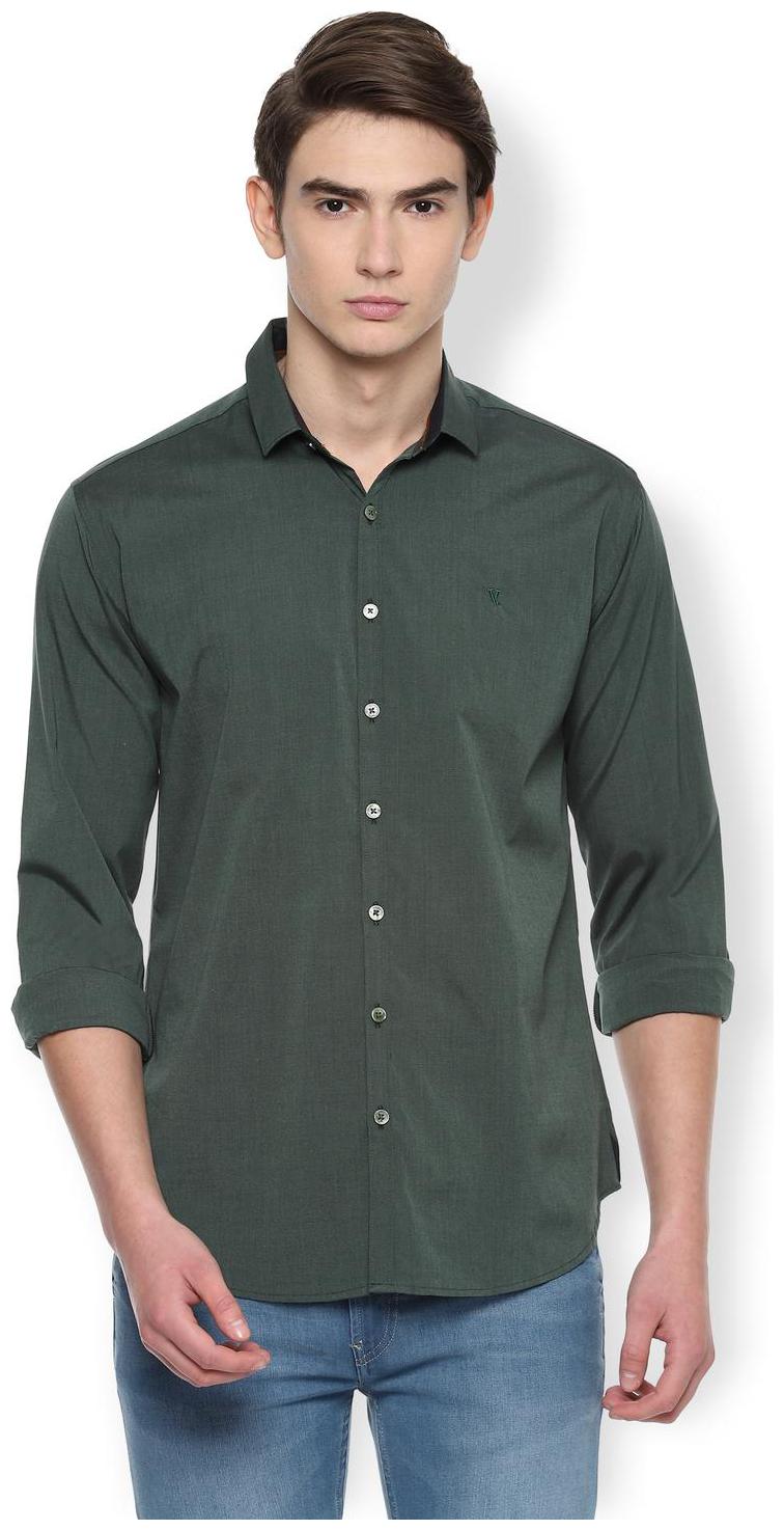 

Van Heusen Men Green Weaved Slim Fit Casual Shirt