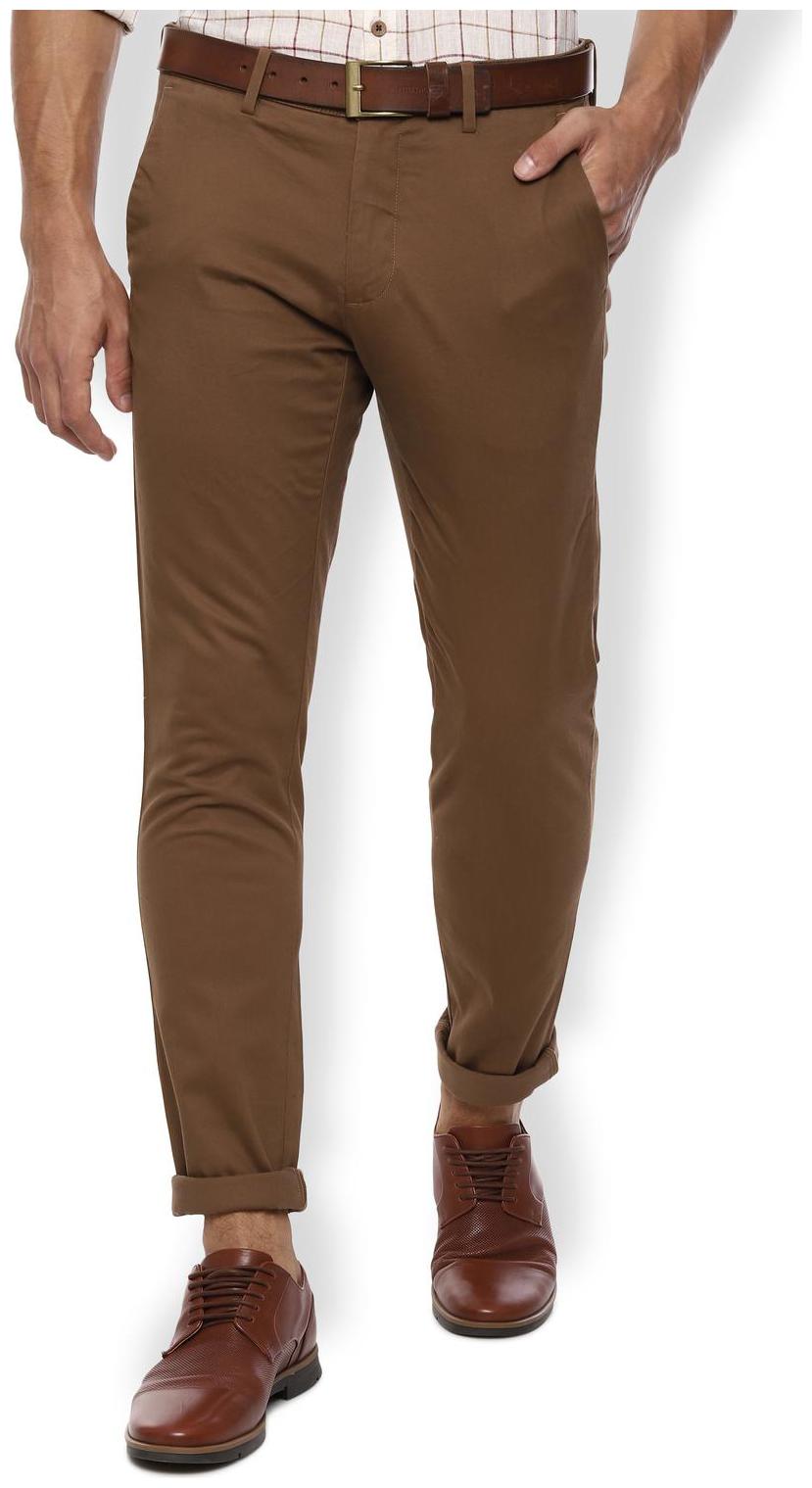 

Van Heusen Men Brown Solid Slim fit Regular trousers