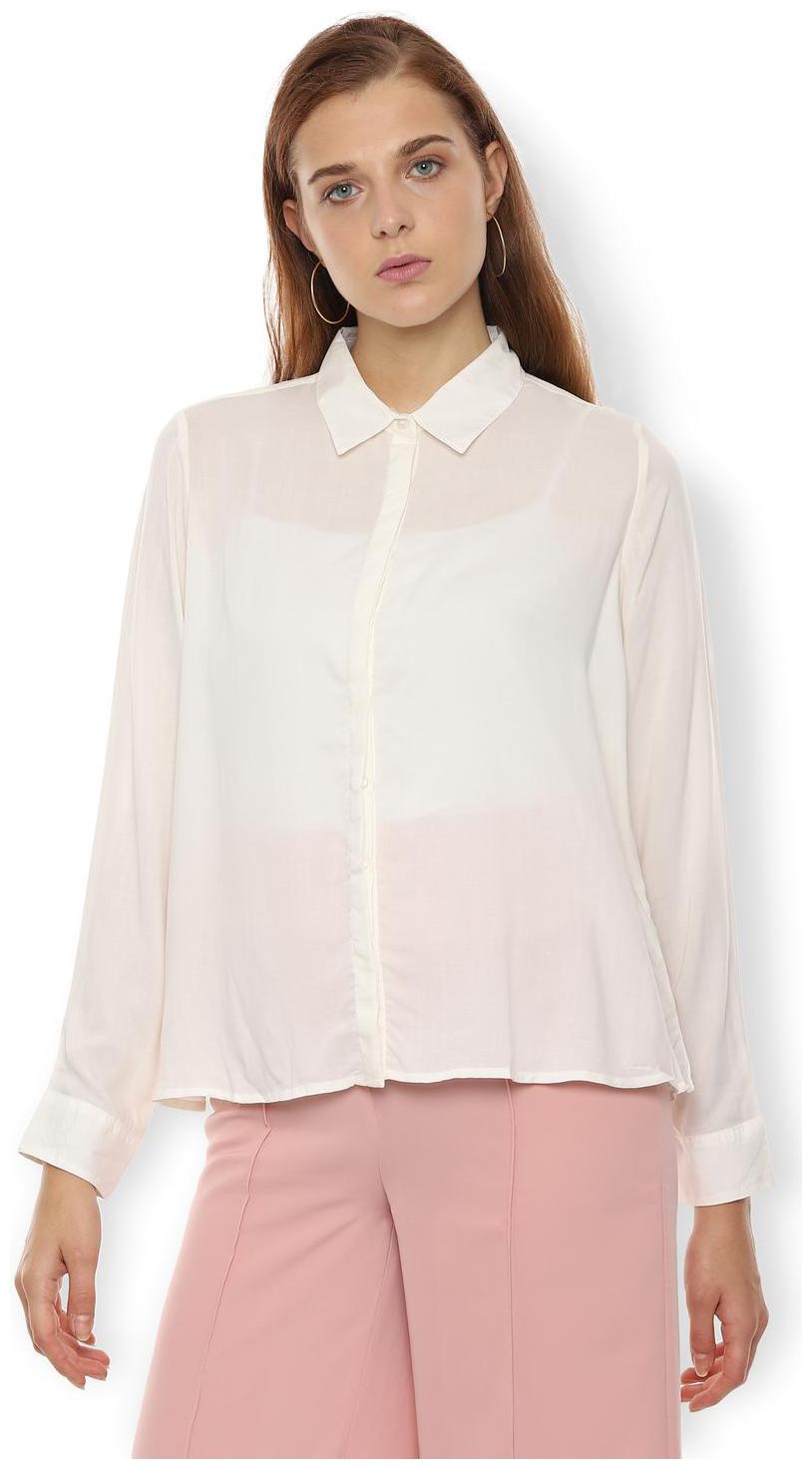 

Van Heusen Women White Solid Regular Fit Shirt