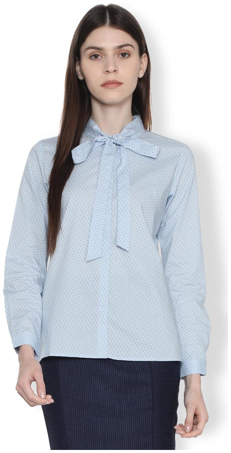 

Van Heusen Women Blue Printed Regular Fit Shirt