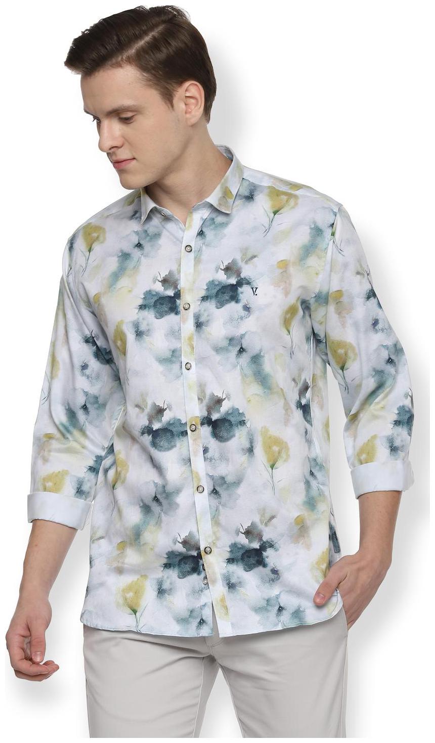 

Van Heusen Men White Floral Slim Fit Casual Shirt