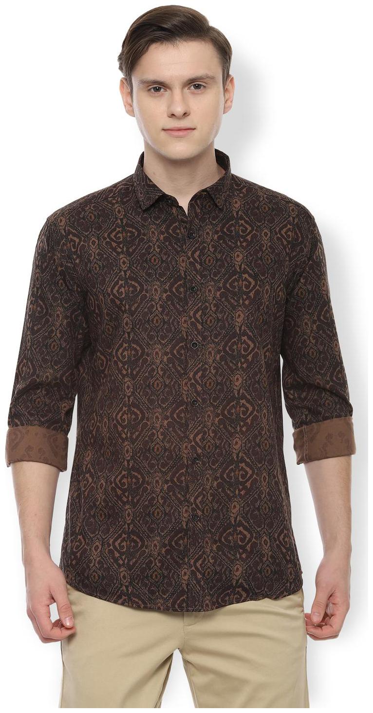 

Van Heusen Men Brown Printed Slim Fit Casual Shirt