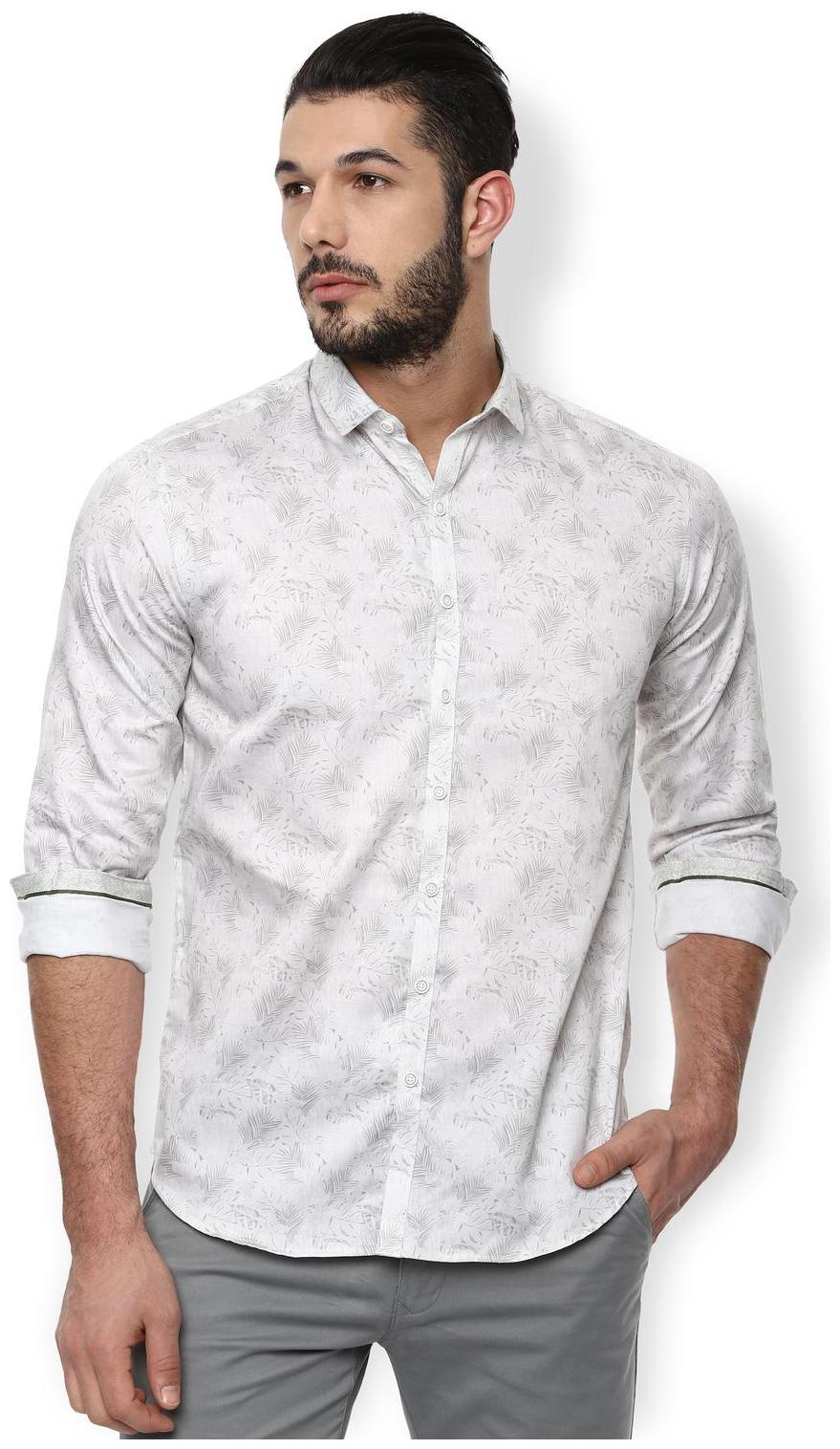 

Van Heusen Men White Printed Slim Fit Casual Shirt