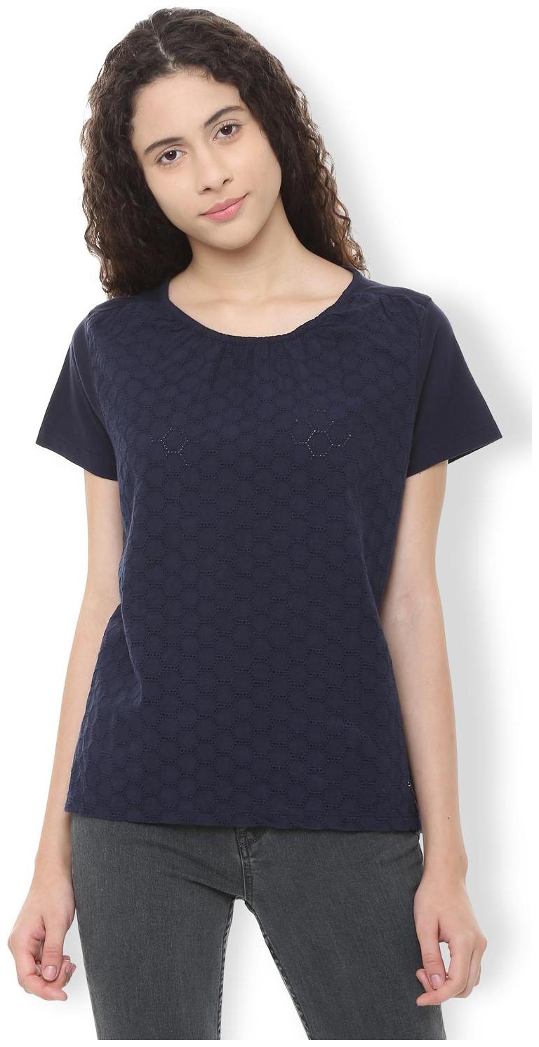 

Van Heusen Women Solid Regular top - Blue