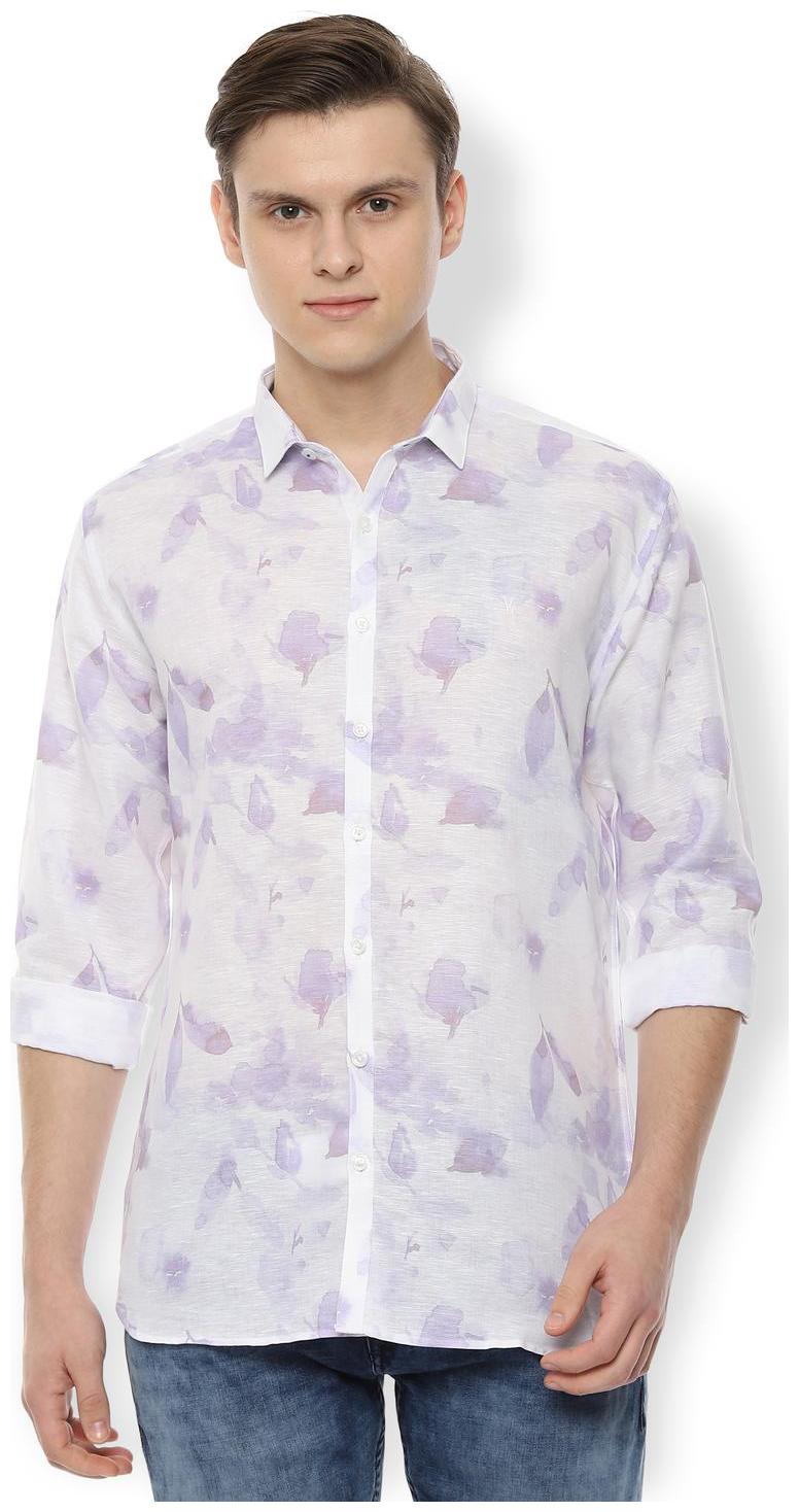 

Van Heusen Men White Printed Slim Fit Casual Shirt