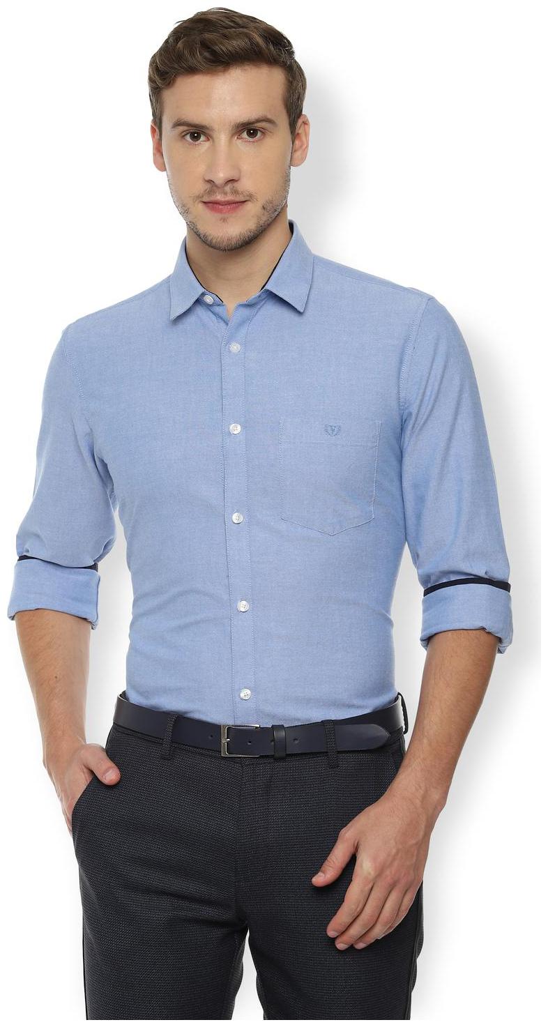

Van Heusen Men Blue Solid Slim Fit Casual Shirt