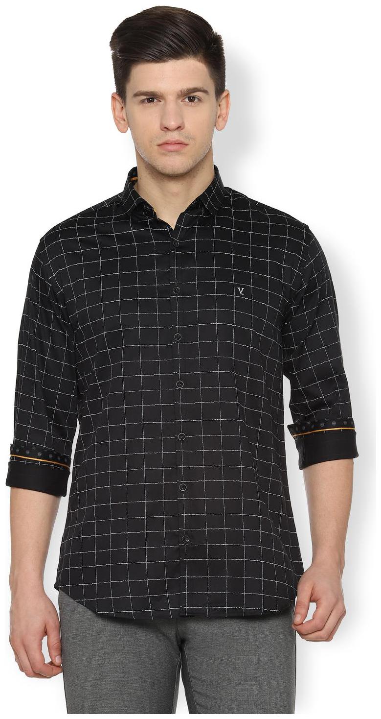 

Van Heusen Men Black Checked Slim Fit Casual Shirt