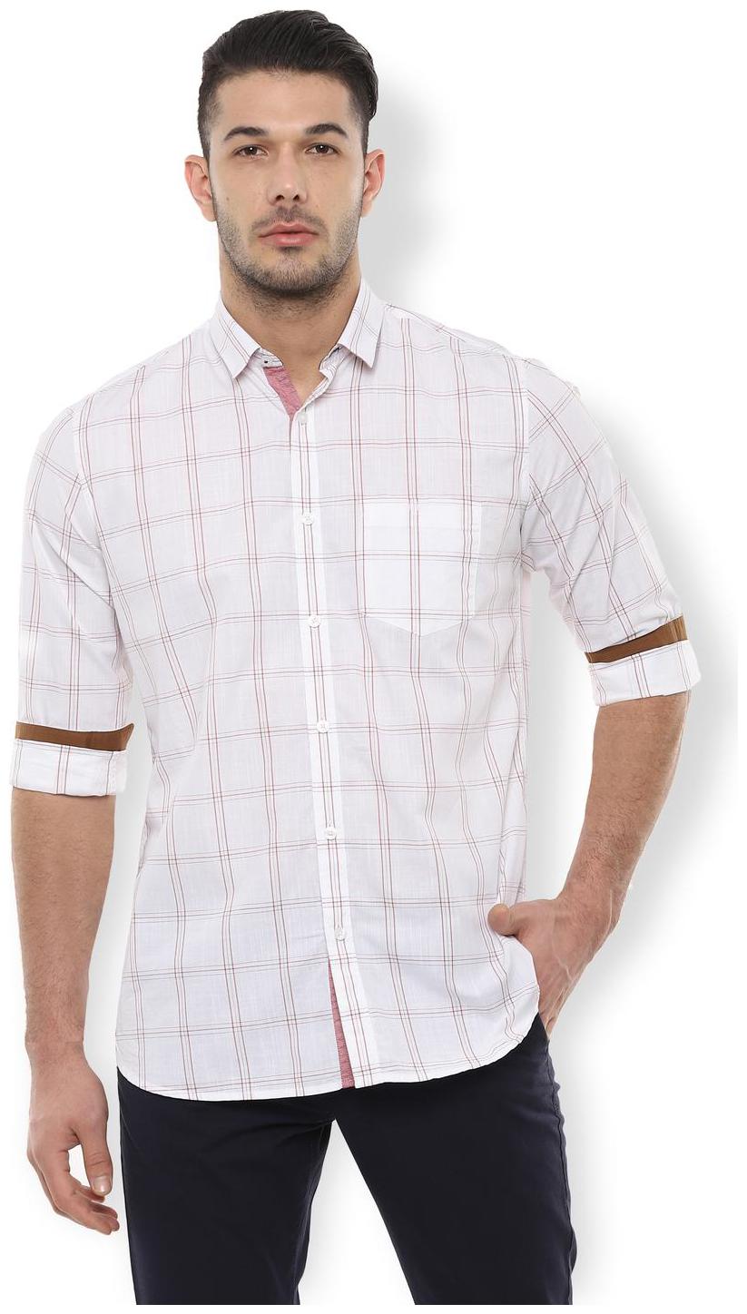 

Van Heusen Men White Checked Slim Fit Casual Shirt