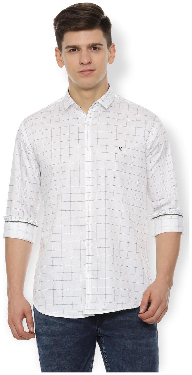 

Van Heusen Men White Checked Slim Fit Casual Shirt