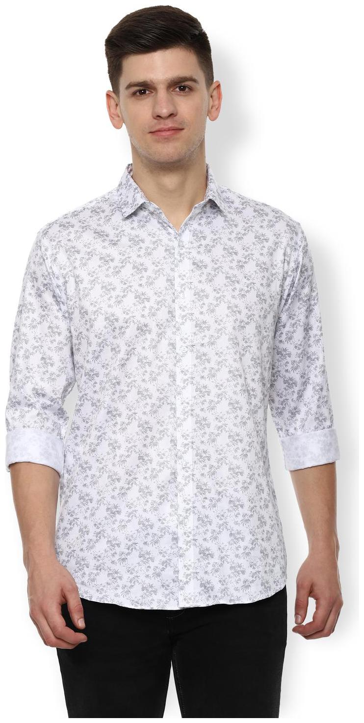

Van Heusen Men White Floral Slim Fit Casual Shirt