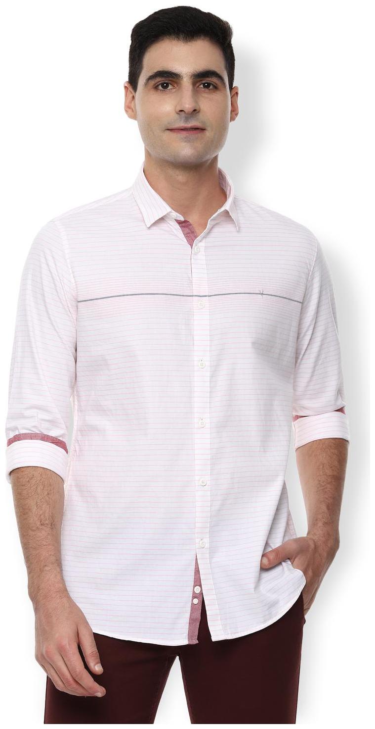 

Van Heusen Men White Horizontal Stripes Slim Fit Casual Shirt