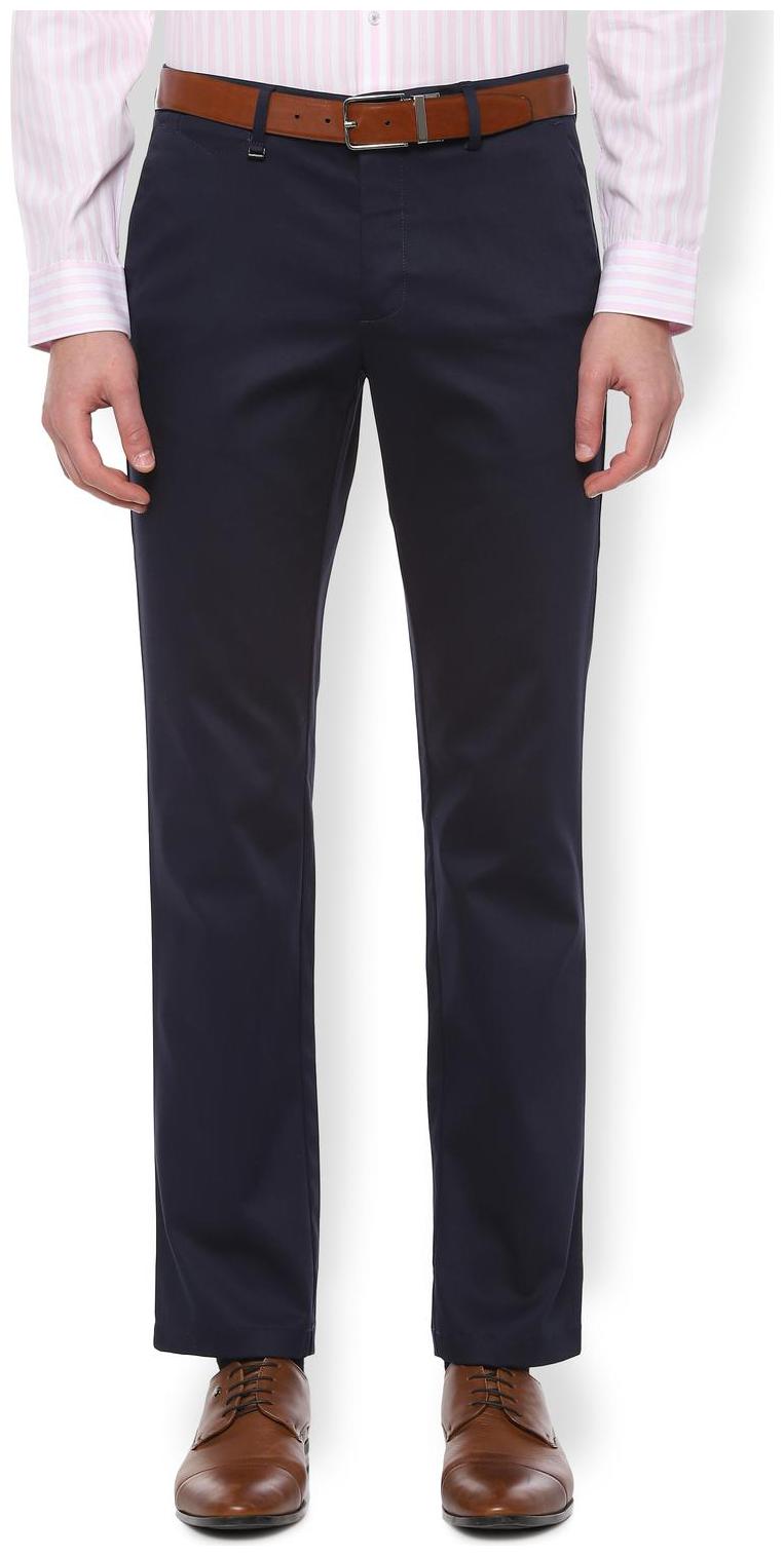 

Van Heusen Men Textured Slim Fit Formal Trouser - Navy Blue
