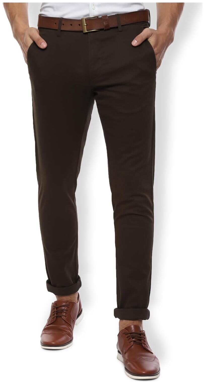 

Van Heusen Men Brown Solid Slim fit Regular trousers