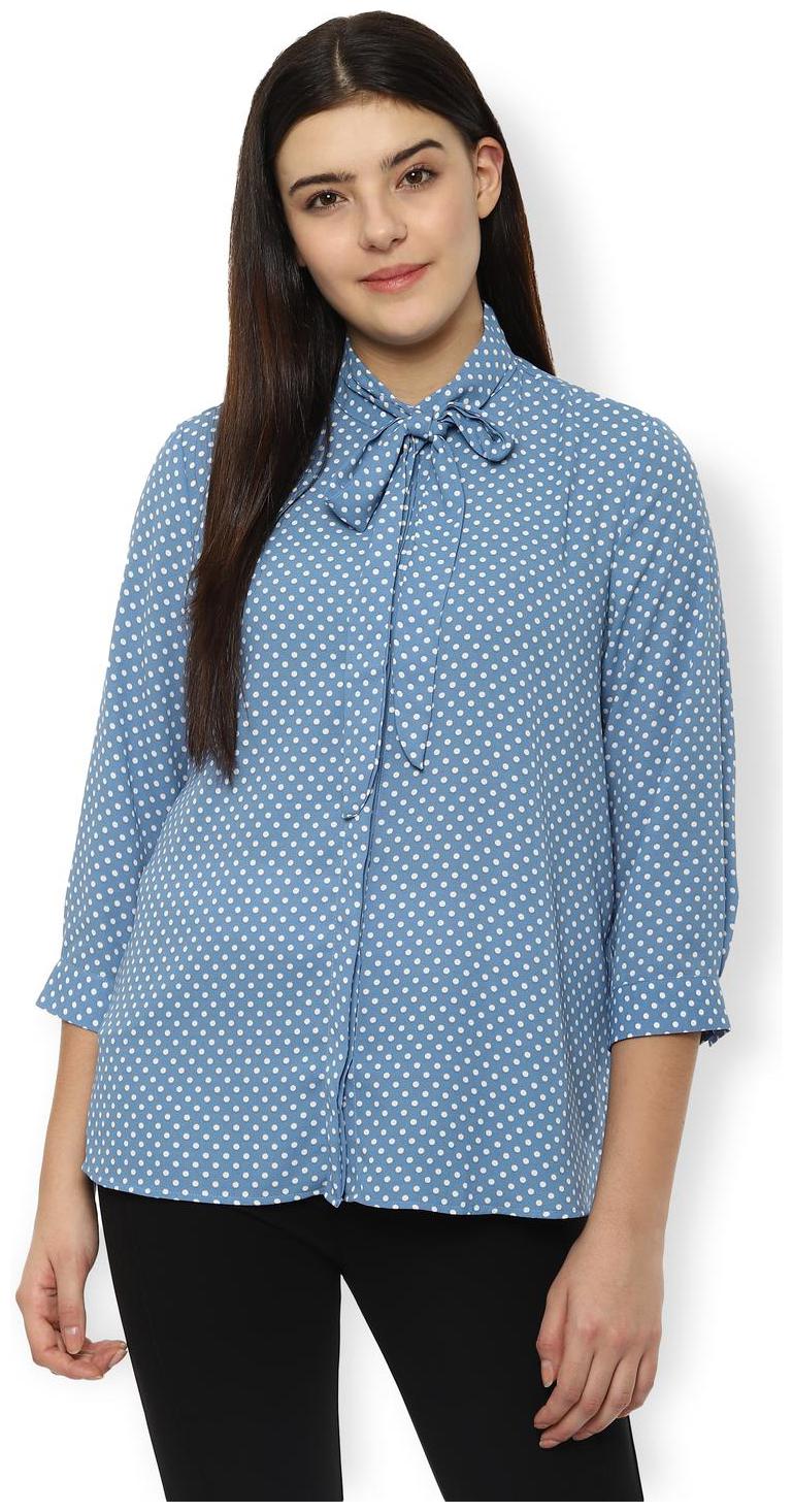 

Van Heusen Women Blue Printed Regular Fit Shirt