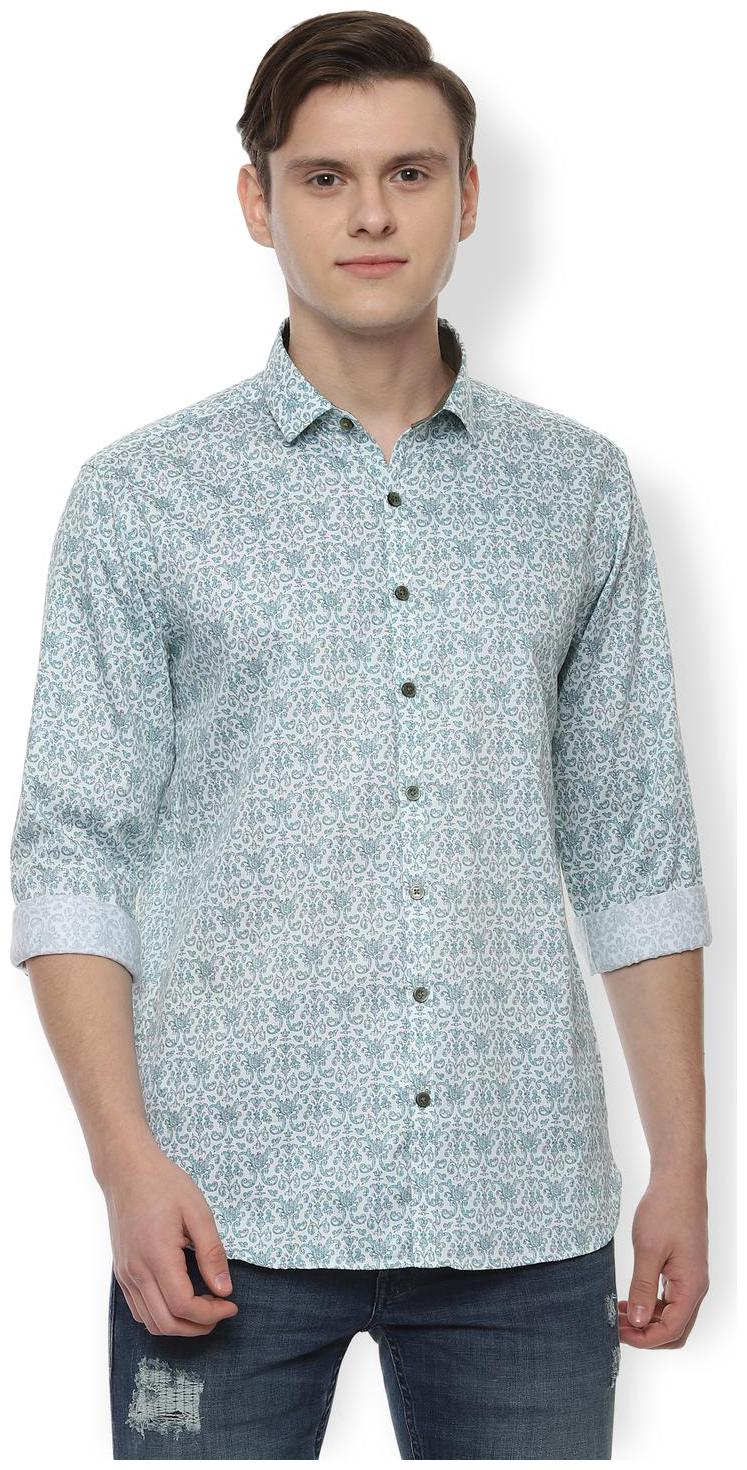 

Van Heusen Men Blue Printed Slim Fit Casual Shirt