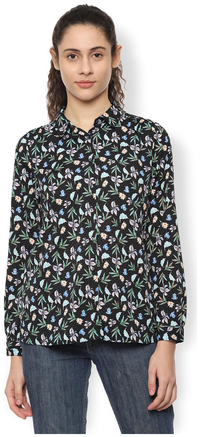 

Van Heusen Women Black Floral Regular Fit Shirt
