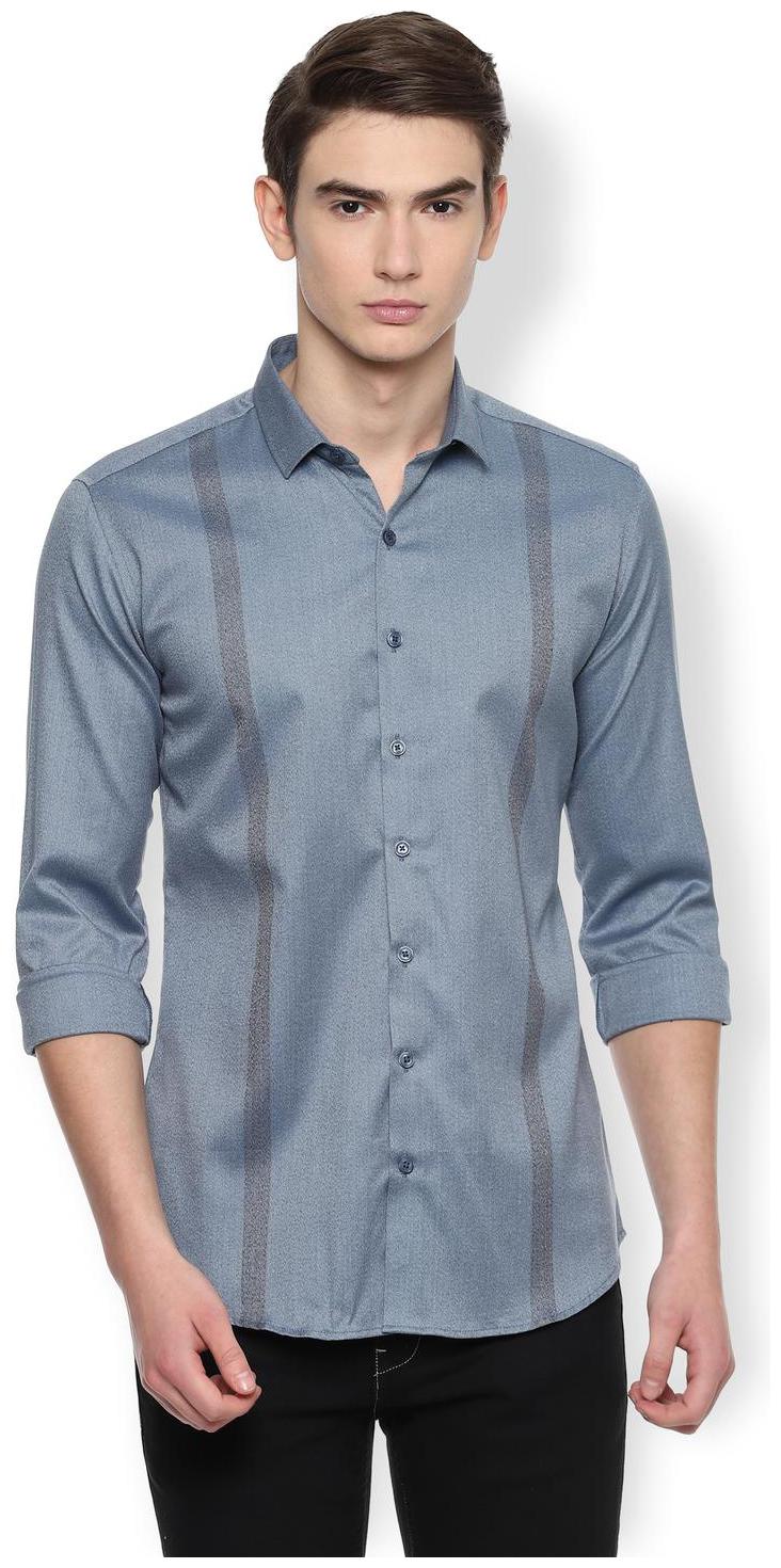 

Van Heusen Men Grey Weaved Slim Fit Casual Shirt