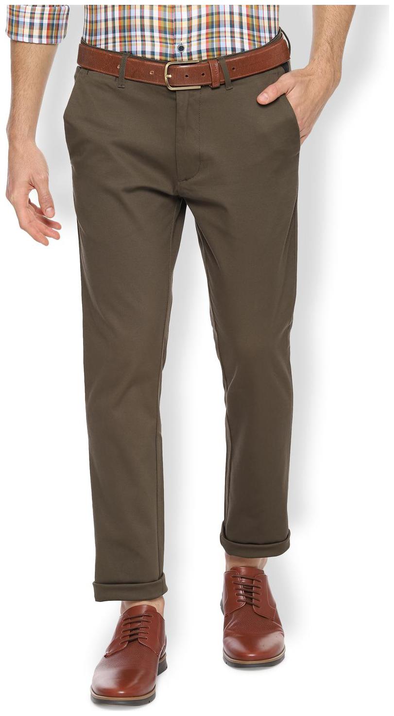 

Van Heusen Men Brown Solid Slim fit Regular trousers