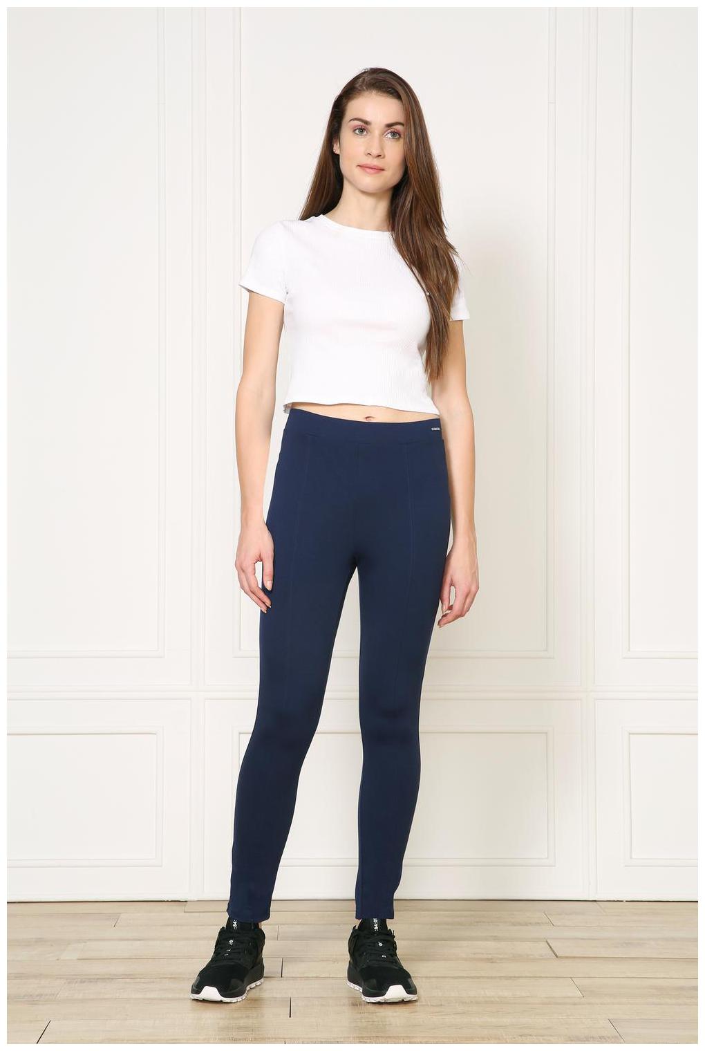 

Van Heusen Cotton Solid Women Blue Tregging