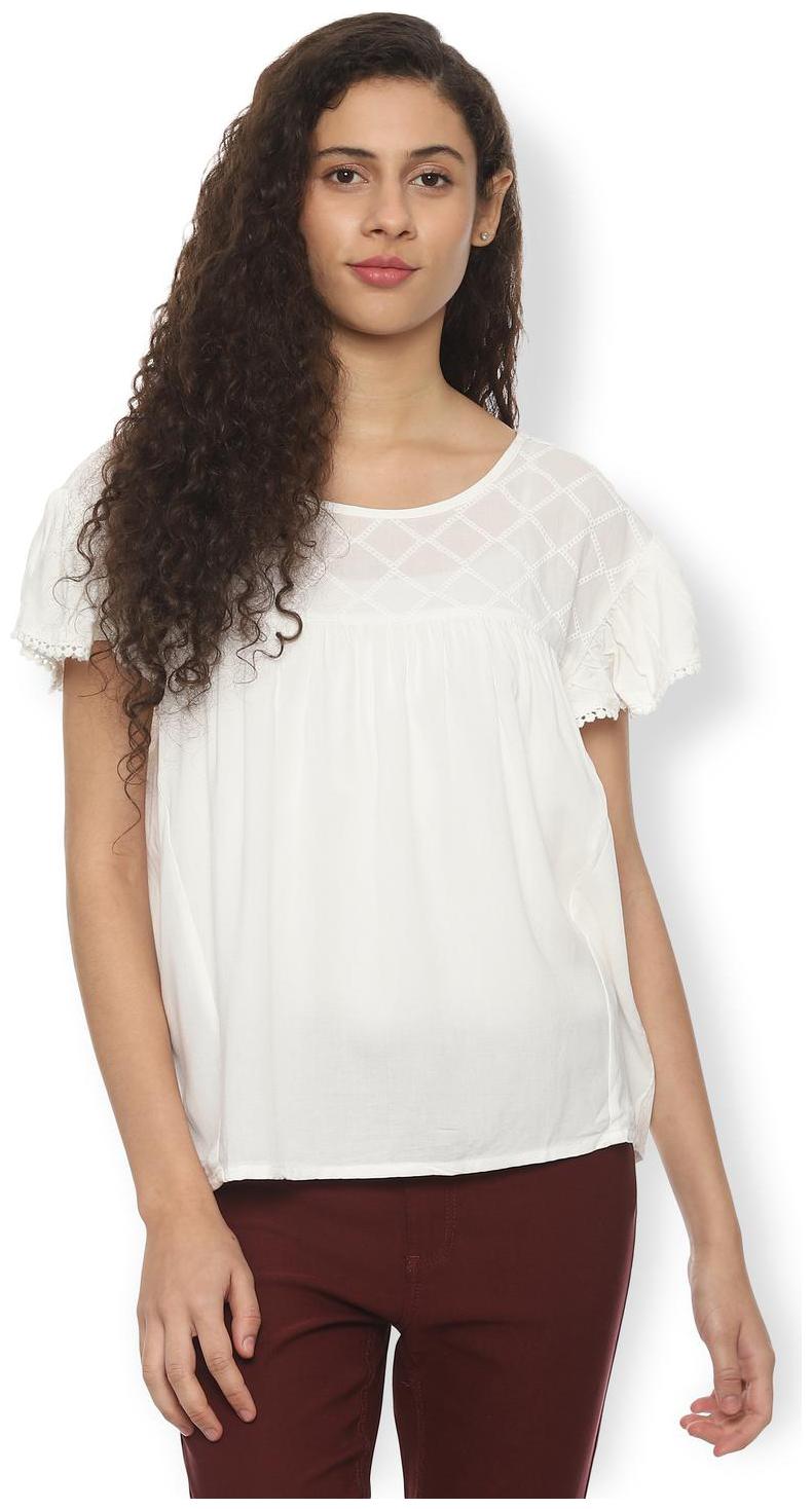 

Van Heusen Cotton Lace Women Regular Top - White