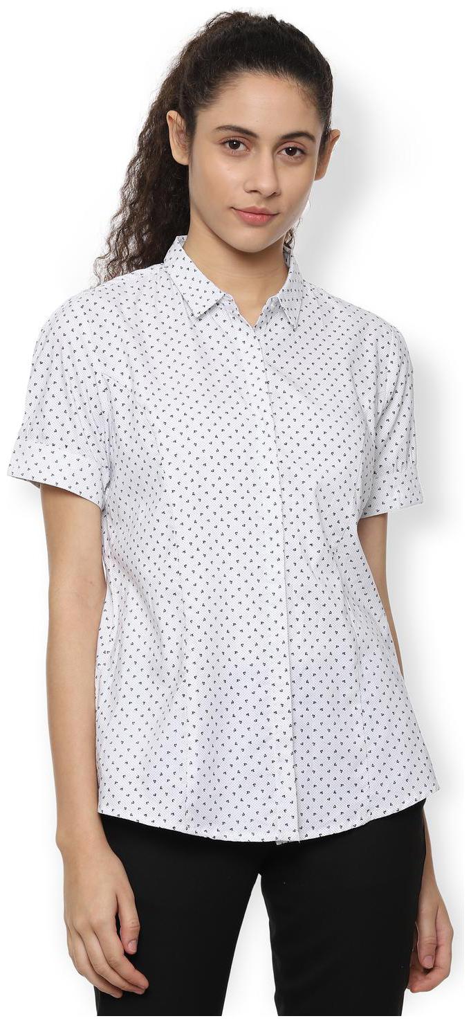 

Van Heusen Women White Printed Regular Fit Shirt