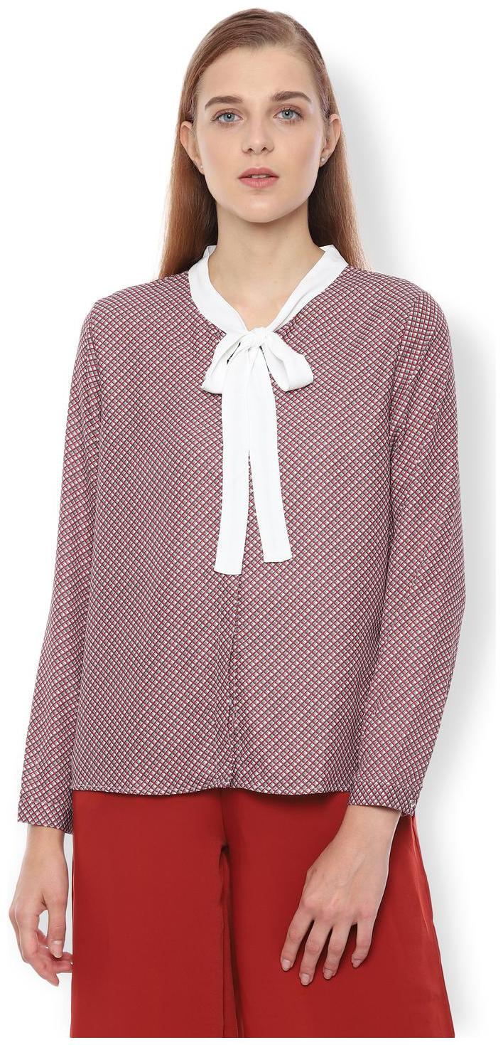 

Van Heusen Women Red Checked Regular Fit Shirt