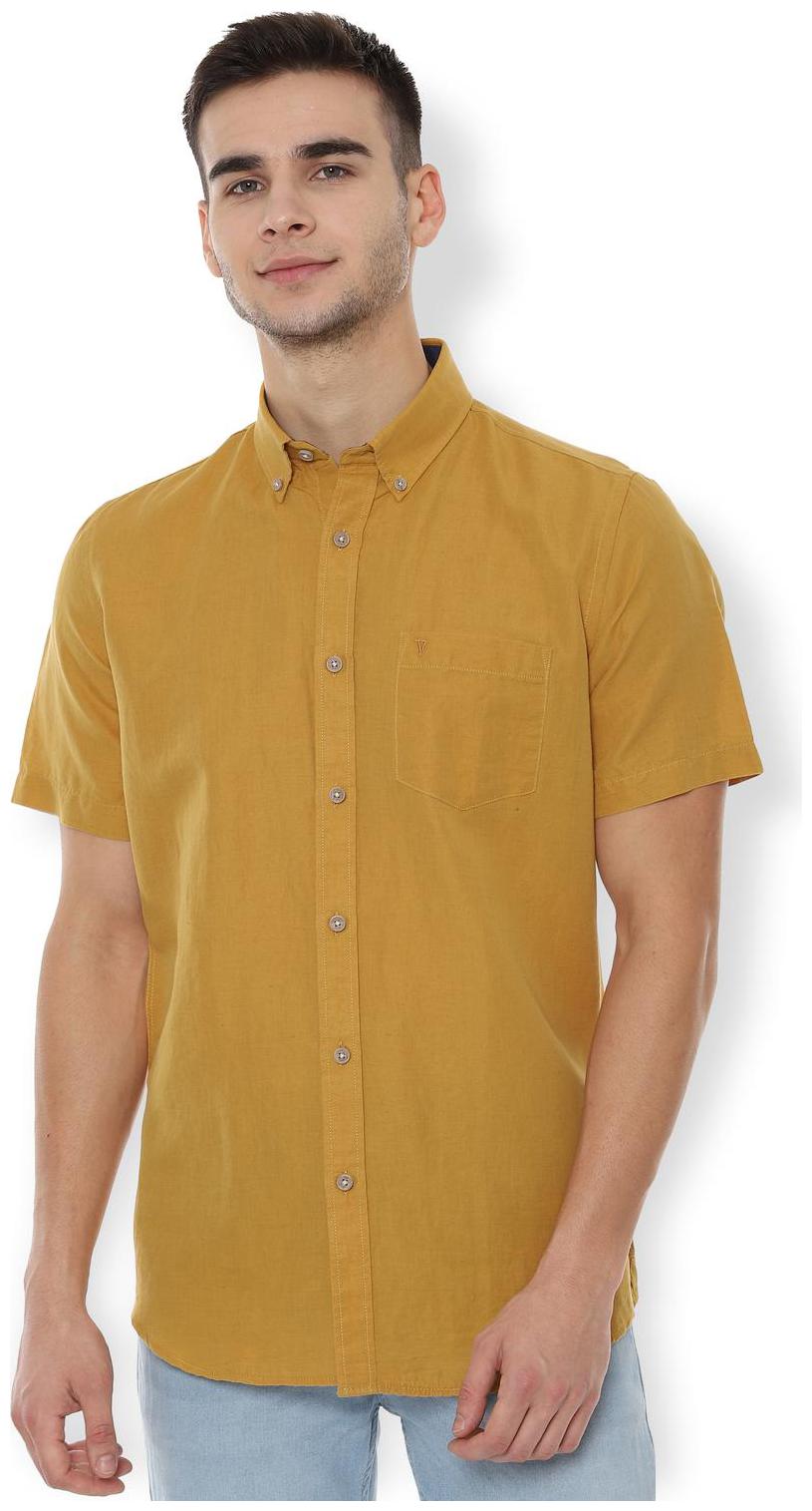

Van Heusen Men Yellow Solid Slim Fit Casual Shirt