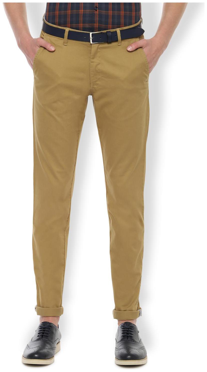 

Van Heusen Men Beige Textured Slim fit Regular trousers