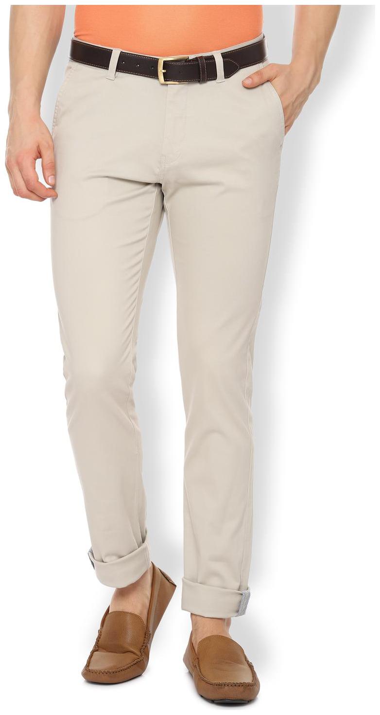

Van Heusen Men Beige Solid Slim fit Regular trousers