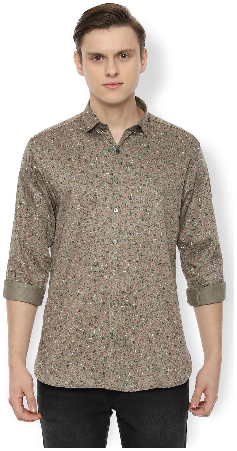 

Van Heusen Men Grey Printed Slim Fit Casual Shirt