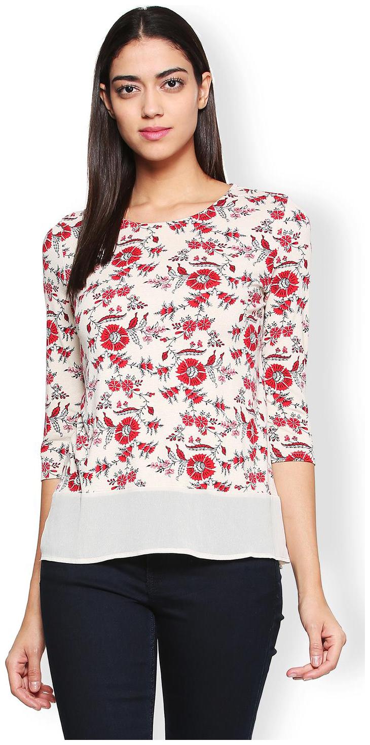 

Van Heusen Women Printed Regular top - Cream