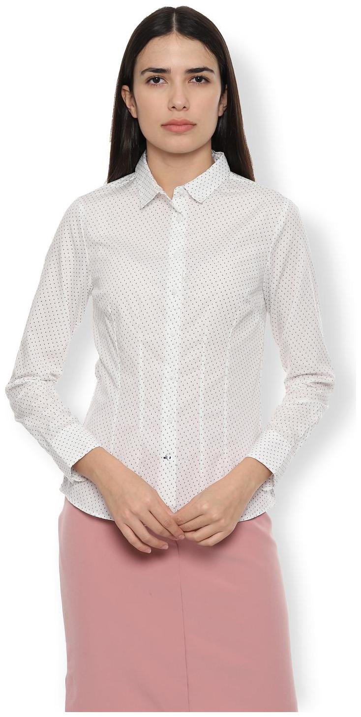 

Van Heusen Women White Printed Regular Fit Shirt