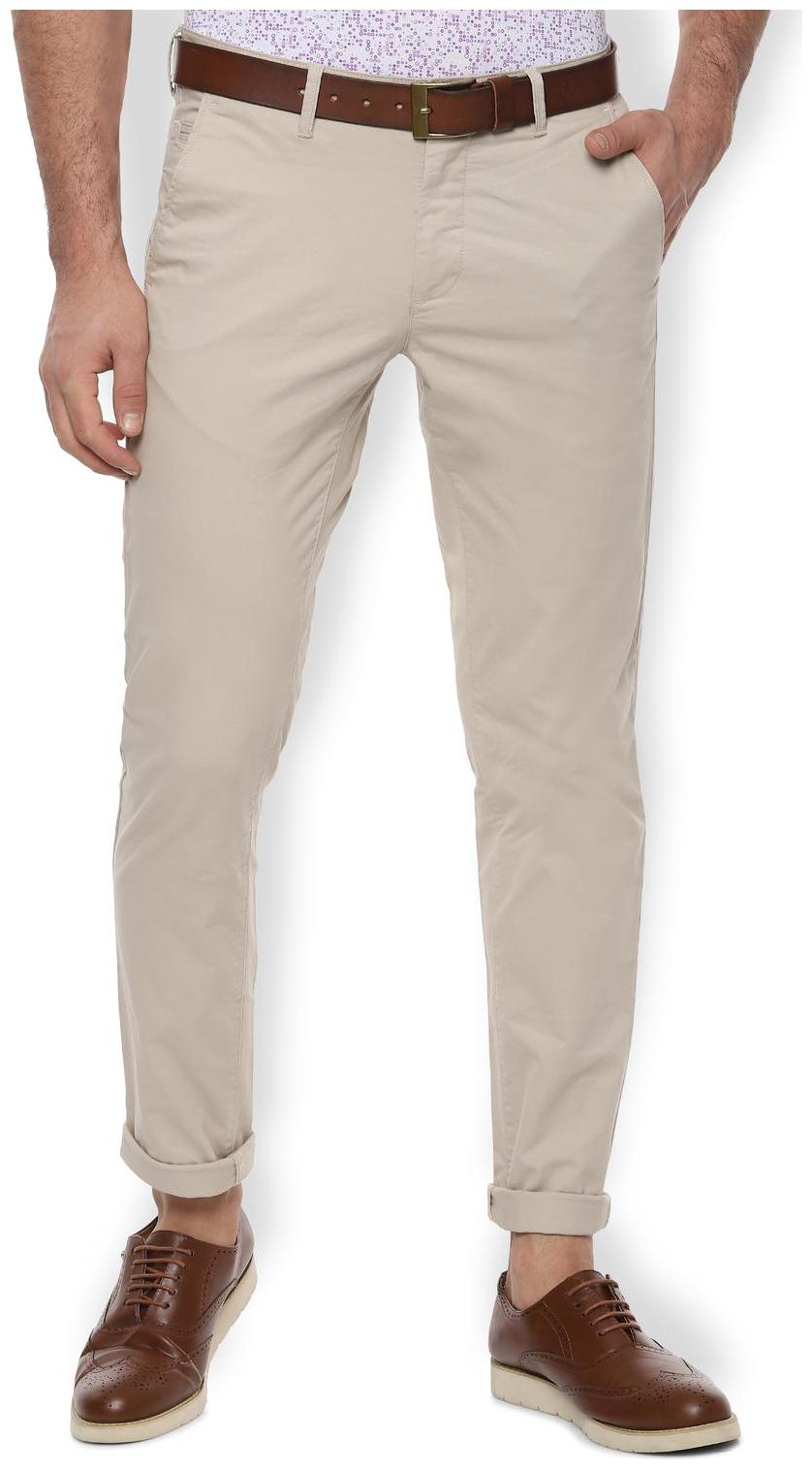 

Van Heusen Men Beige Solid Slim fit Regular trousers