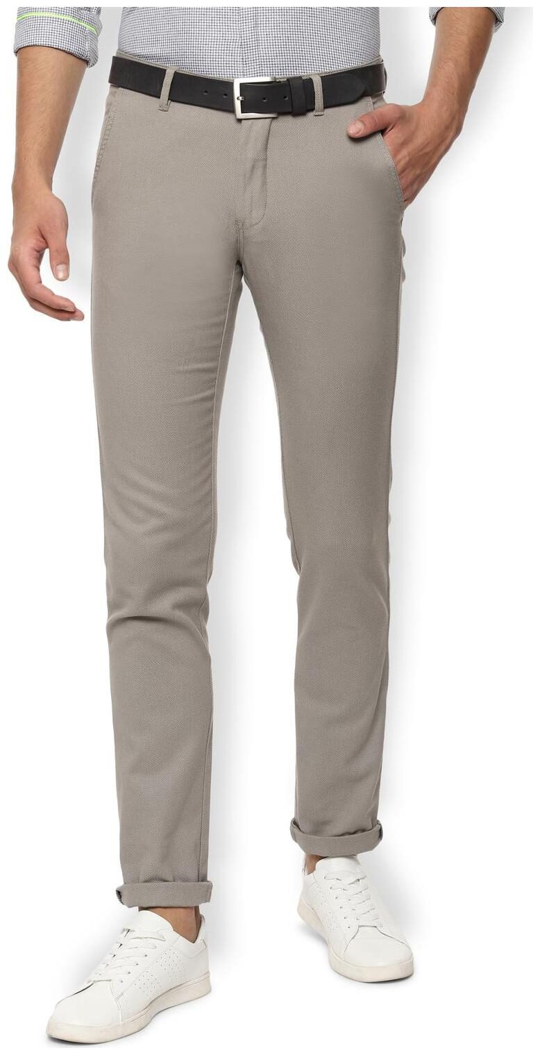 

Van Heusen Men Grey Solid Slim fit Regular trousers