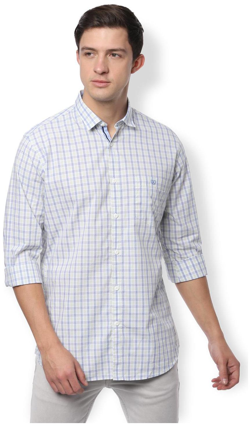 

Van Heusen Men White Checked Slim Fit Casual Shirt