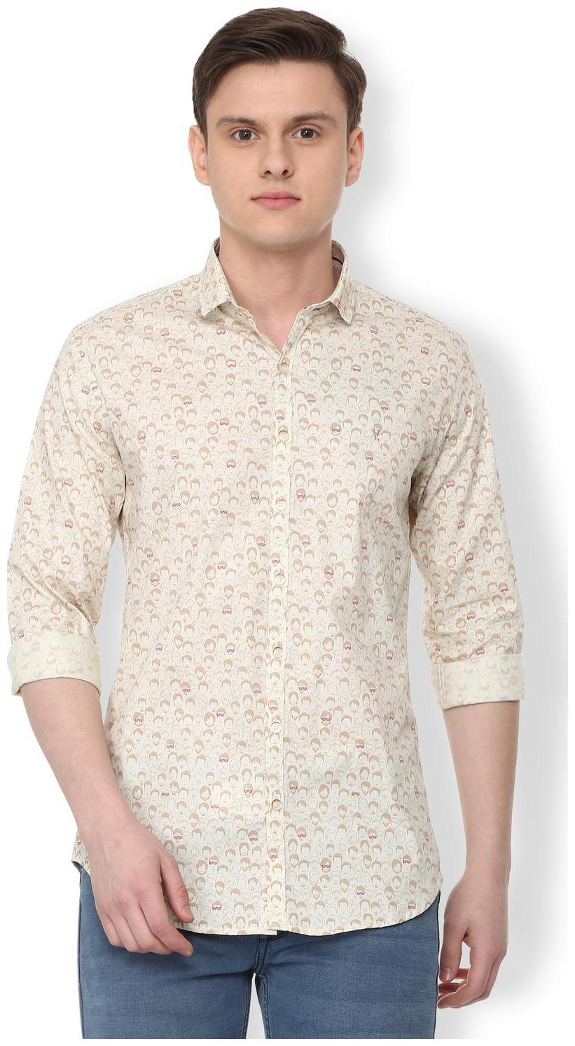 

Van Heusen Men Beige Printed Slim Fit Casual Shirt