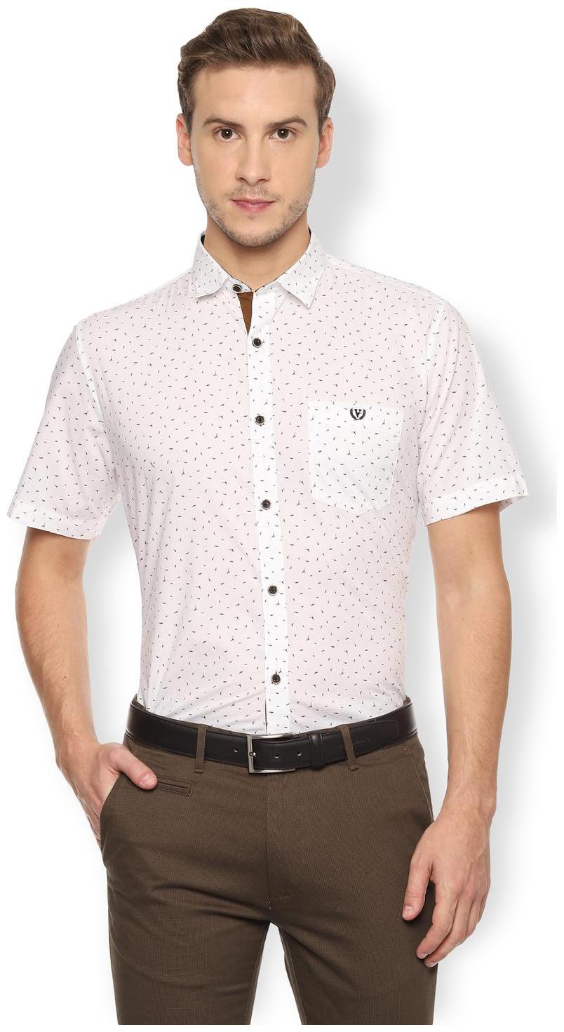 

Van Heusen Men White Printed Slim Fit Casual Shirt
