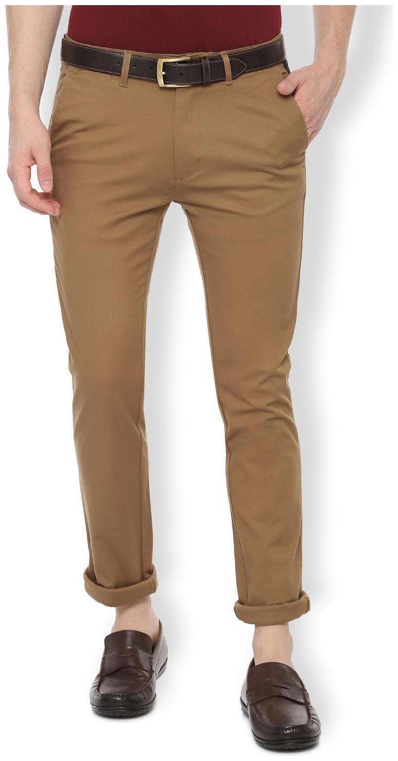 

Van Heusen Men Brown Textured Slim fit Regular trousers