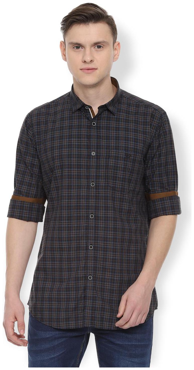 

Van Heusen Men Brown Checked Slim Fit Casual Shirt