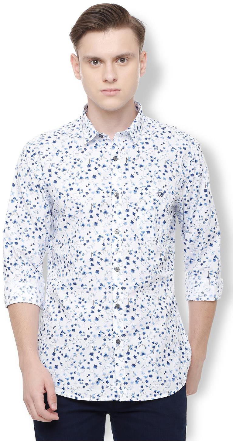 

Van Heusen Men White Printed Slim Fit Casual Shirt