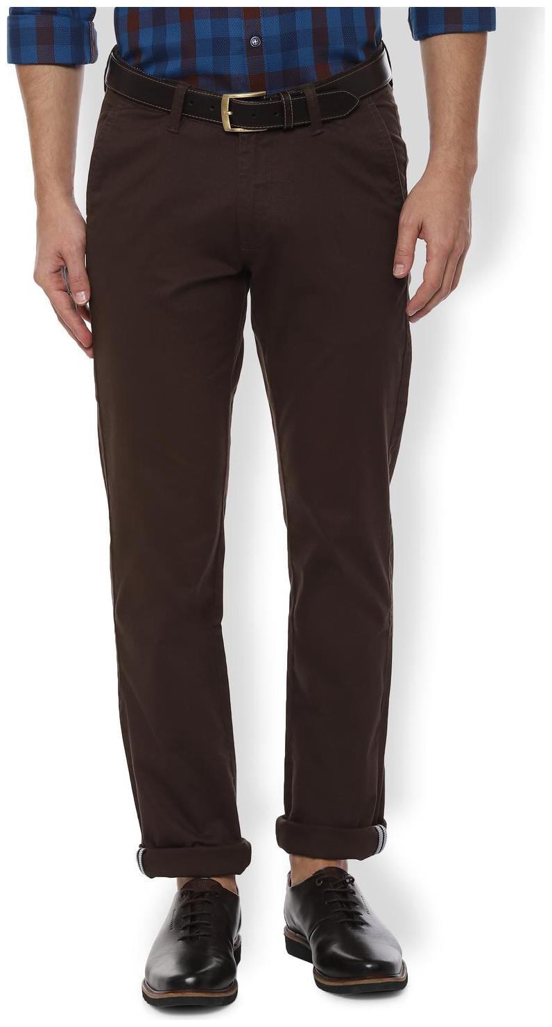 

Van Heusen Men Brown Solid Slim fit Regular trousers