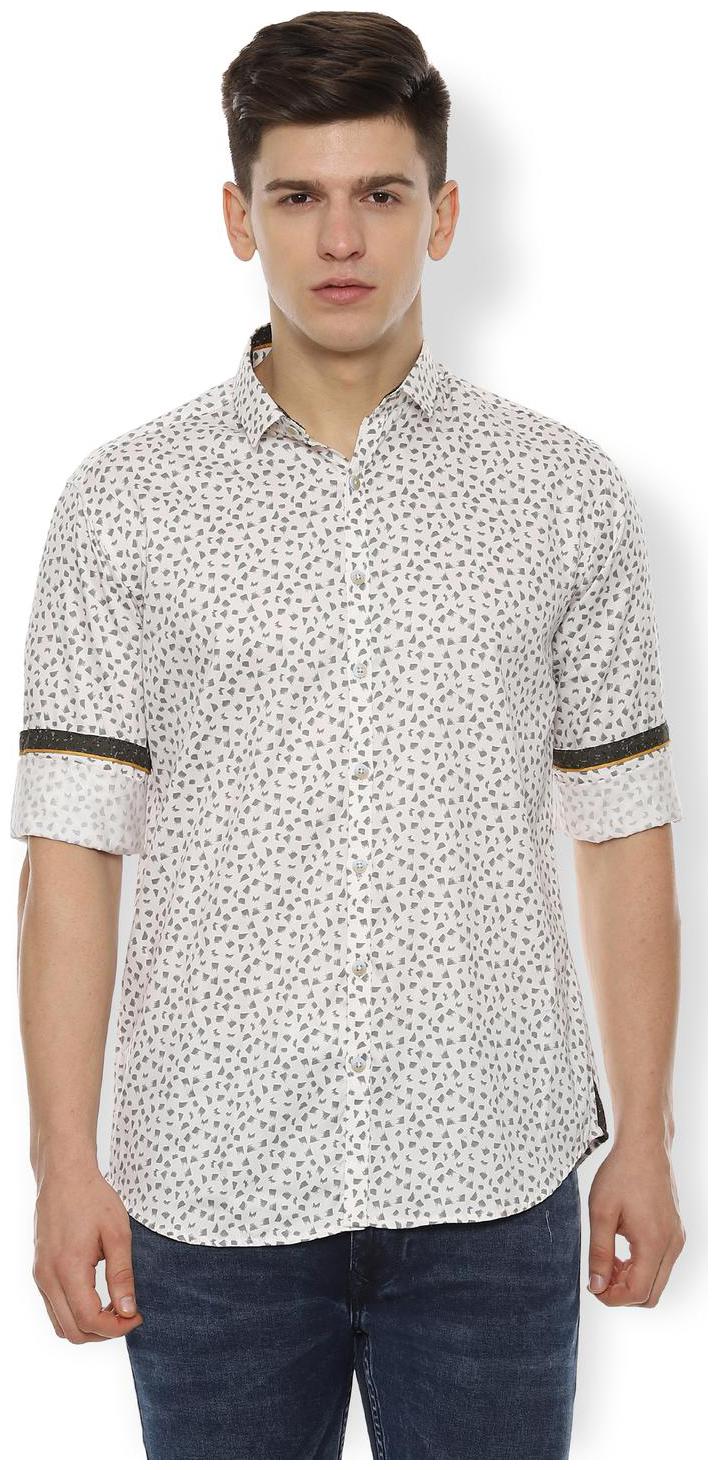 

Van Heusen Men White Printed Slim Fit Casual Shirt