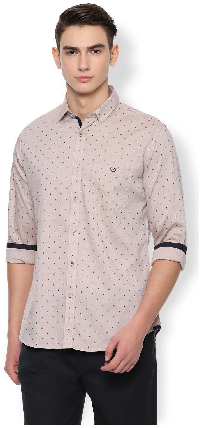 

Van Heusen Men Beige Printed Slim Fit Casual Shirt