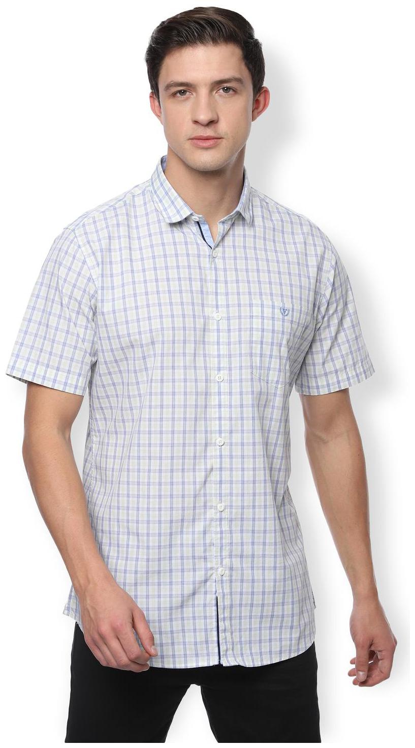 

Van Heusen Men White Checked Slim Fit Casual Shirt