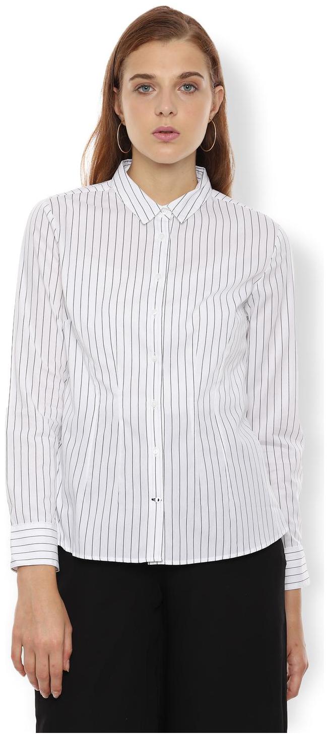 

Van Heusen Women White Striped Regular Fit Shirt