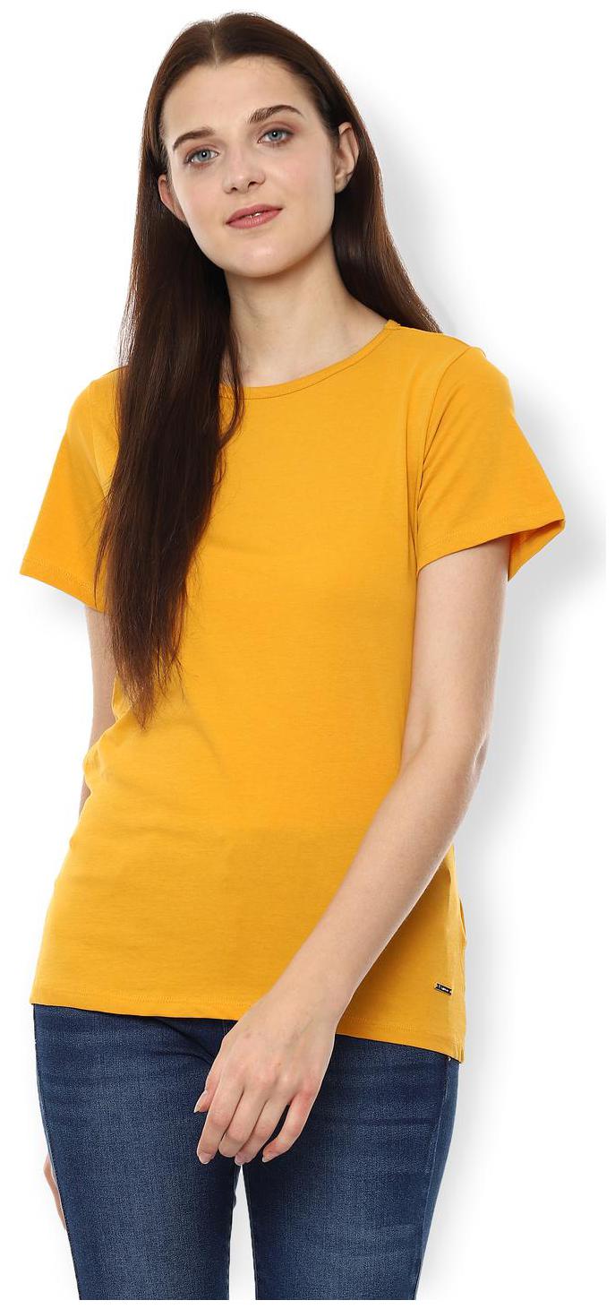 

Van Heusen Women Solid Regular top - Yellow